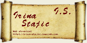 Irina Stajić vizit kartica